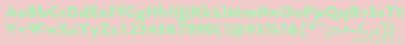 Police HypatiasansproBlack – polices vertes sur fond rose