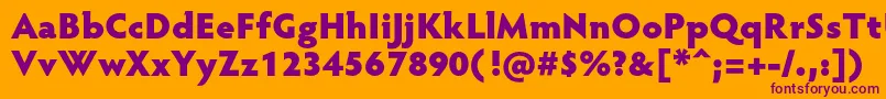 HypatiasansproBlack Font – Purple Fonts on Orange Background