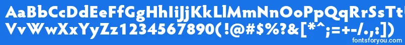 Czcionka HypatiasansproBlack – białe czcionki na niebieskim tle