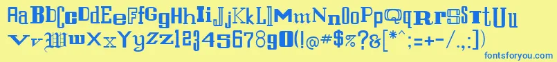 FernandoRegular Font – Blue Fonts on Yellow Background