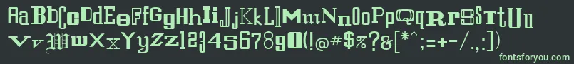 FernandoRegular-fontti – vihreät fontit mustalla taustalla