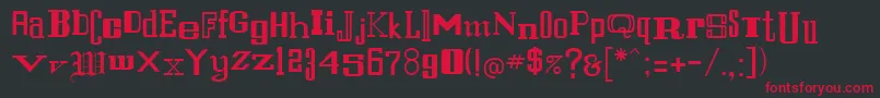 フォントFernandoRegular – 黒い背景に赤い文字