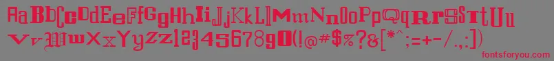 フォントFernandoRegular – 赤い文字の灰色の背景