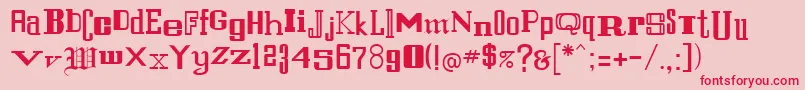 フォントFernandoRegular – ピンクの背景に赤い文字