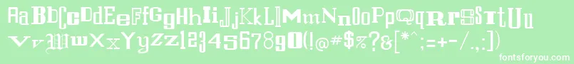 フォントFernandoRegular – 緑の背景に白い文字