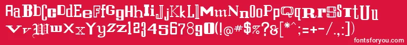 フォントFernandoRegular – 赤い背景に白い文字