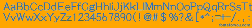フォントDabb – オレンジの背景に青い文字