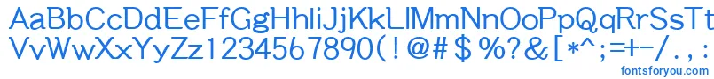 フォントDabb – 白い背景に青い文字