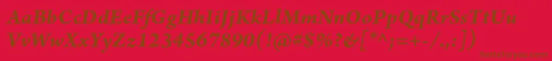 Шрифт ArnoproBolditalicsmtext – коричневые шрифты на красном фоне
