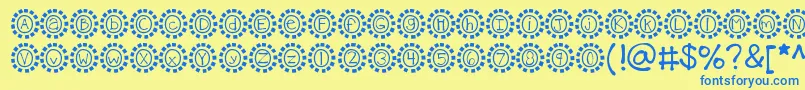 Kbmosaic Font – Blue Fonts on Yellow Background
