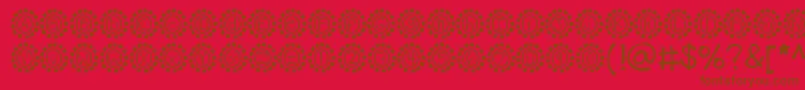 Kbmosaic-Schriftart – Braune Schriften auf rotem Hintergrund