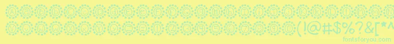 Kbmosaic Font – Green Fonts on Yellow Background