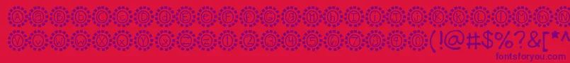 Kbmosaic-Schriftart – Violette Schriften auf rotem Hintergrund
