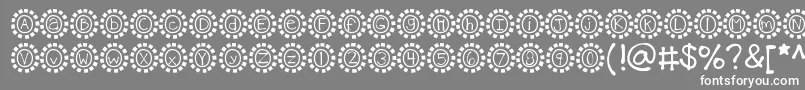Kbmosaic-fontti – valkoiset fontit harmaalla taustalla