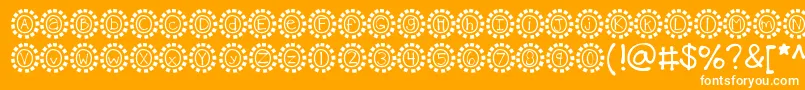 Fonte Kbmosaic – fontes brancas em um fundo laranja