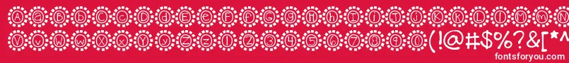 フォントKbmosaic – 赤い背景に白い文字