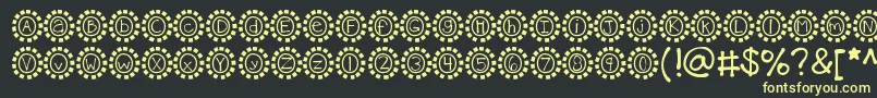 フォントKbmosaic – 黒い背景に黄色の文字