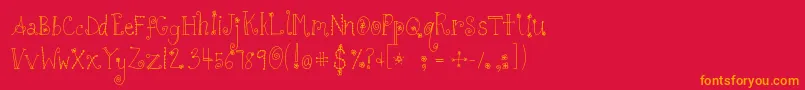 フォントTuna – 赤い背景にオレンジの文字