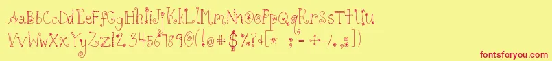 Tuna Font – Red Fonts on Yellow Background