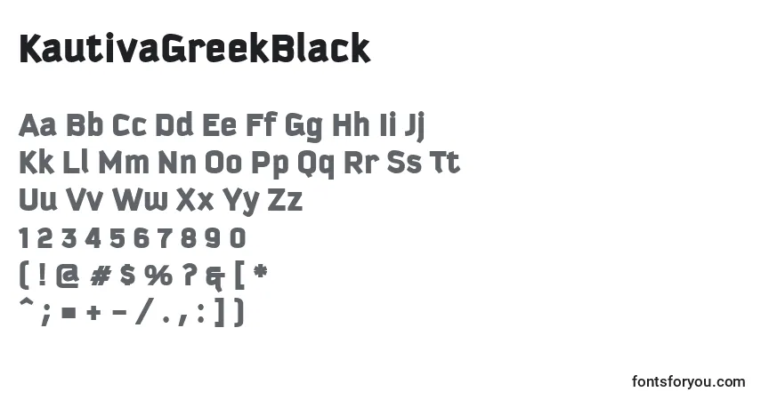 A fonte KautivaGreekBlack – alfabeto, números, caracteres especiais