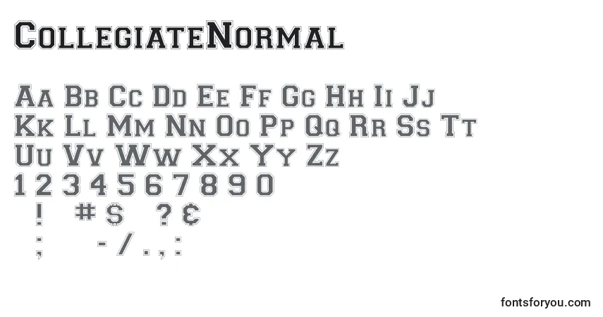 Fuente CollegiateNormal - alfabeto, números, caracteres especiales