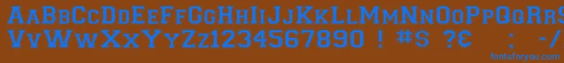フォントCollegiateNormal – 茶色の背景に青い文字
