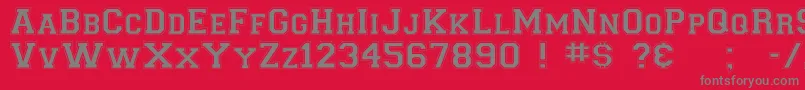 CollegiateNormal Font – Gray Fonts on Red Background