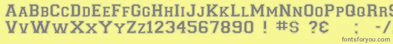 CollegiateNormal Font – Gray Fonts on Yellow Background