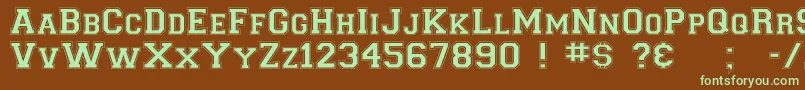 CollegiateNormal Font – Green Fonts on Brown Background