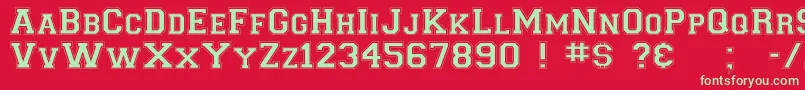 CollegiateNormal Font – Green Fonts on Red Background