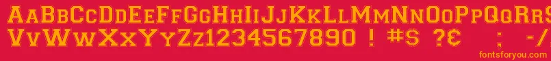 CollegiateNormal Font – Orange Fonts on Red Background