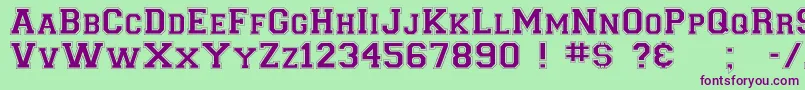 CollegiateNormal Font – Purple Fonts on Green Background