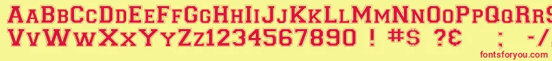 CollegiateNormal Font – Red Fonts on Yellow Background