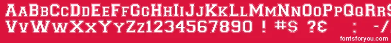 CollegiateNormal Font – White Fonts on Red Background