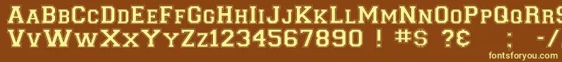 CollegiateNormal Font – Yellow Fonts on Brown Background