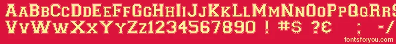 CollegiateNormal Font – Yellow Fonts on Red Background