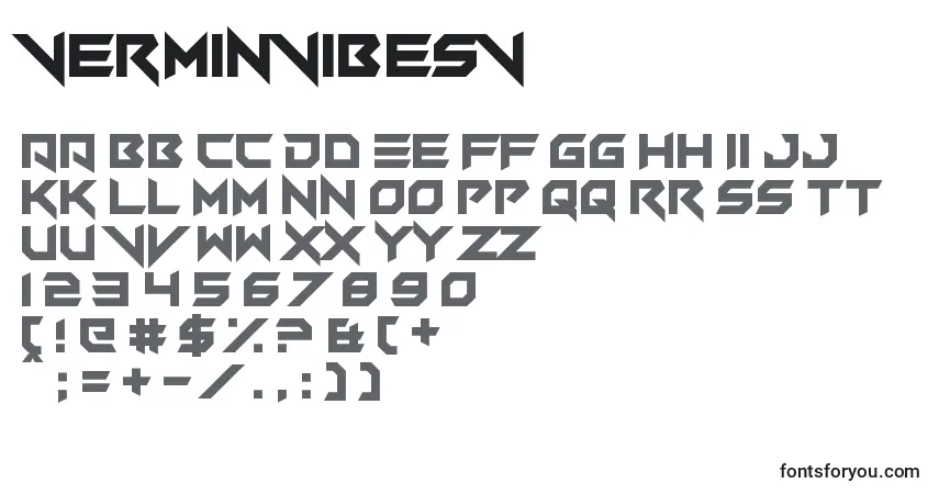 Fuente VerminVibesV - alfabeto, números, caracteres especiales
