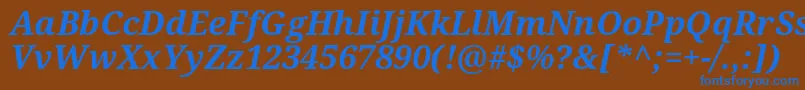 フォントNotoSerifBoldItalic – 茶色の背景に青い文字