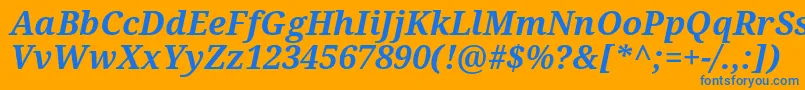 フォントNotoSerifBoldItalic – オレンジの背景に青い文字