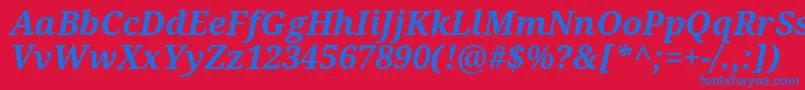 フォントNotoSerifBoldItalic – 赤い背景に青い文字