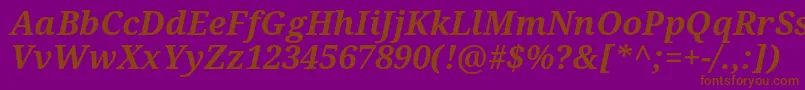 NotoSerifBoldItalic Font – Brown Fonts on Purple Background