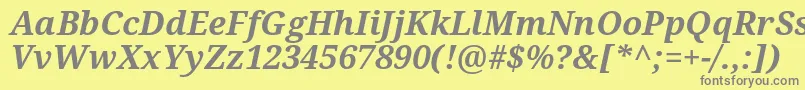 フォントNotoSerifBoldItalic – 黄色の背景に灰色の文字