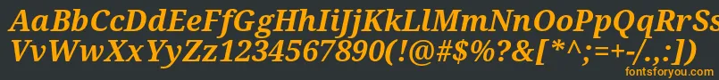 フォントNotoSerifBoldItalic – 黒い背景にオレンジの文字