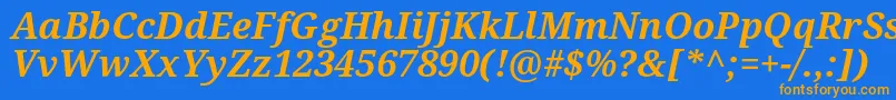 NotoSerifBoldItalic Font – Orange Fonts on Blue Background