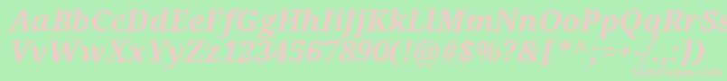 NotoSerifBoldItalic Font – Pink Fonts on Green Background