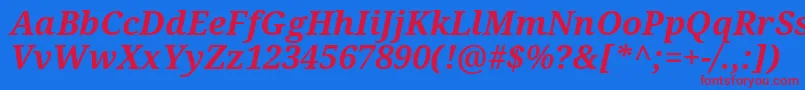 NotoSerifBoldItalic Font – Red Fonts on Blue Background