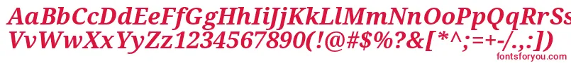 フォントNotoSerifBoldItalic – 白い背景に赤い文字