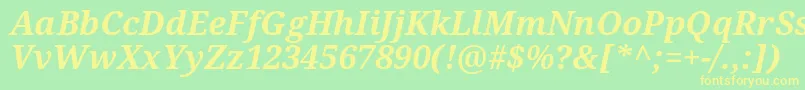 NotoSerifBoldItalic Font – Yellow Fonts on Green Background