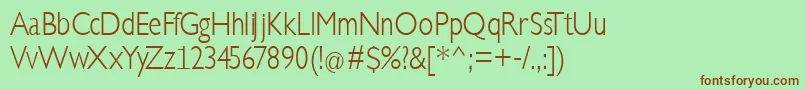 KlillLighttallx Font – Brown Fonts on Green Background