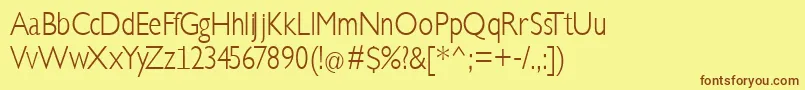KlillLighttallx Font – Brown Fonts on Yellow Background